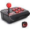 Cryfokt Joystick Classico Cablato e Rosso con Joystick in Metallo, 6 Pulsanti di Controllo Rotondi e Cavo USB da per //PC, Controller di Gioco Street Fight Durevole, Adatto a Tutti i di Giochi