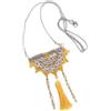 Generic collana estiva boho hippy con ciondolo all'uncinetto e perline