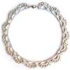 Handmade collana grigia da donna, Gioielli all'uncinetto, girocollo di pizzo con cristalli di vetro, Made in Italy, Bijoux da donna, Lavorazione Artigianale