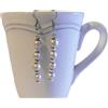 Generic Gioielli da donna: orecchini di perle in ceramica, quartetto bianco iridescente