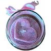 Handmade Candela Bomboniera Artigianale in Vetro - Cuore Rosa Profumato alla Lavanda con Glitter - Idea Regalo per Matrimonio, Battesimo, Comunione e Cresima - Fatta a Mano