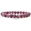 KARDINAL WEIST lepidolite bracciale, perle di gemma, gioielli per uomo e donna, pace - armonia - chakra (S, lepidolite)