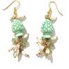 Handmade Orecchini donna in ceramica con perline e cristalli artigianali