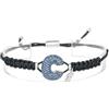 ibamboli il gioiello degli affetti ibamboli - bracciale cordino nautico con iniziale C in argento e zirconi (Blu)