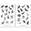 Jellyfish Stickers Set di adesivi Vintage Birds | Sticker Animals | Journal Sticker | Sticker Nature | Planner Sticker | Sticker bianco nero