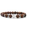 KARDINAL WEIST crocifisso argento legno perline bracciale, gioielli per donna e uomo, FEDE - AMORE - SPERANZA - №3 (M, Vicato)