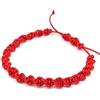 ParticolarModa Bracciale dell'amicizia in corda nylon spirale regolabile rosso