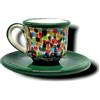 K. MESSINA Le Ceramiche di Ketty Messina Tazzina da Caffè con Piattino in Ceramica Siciliana Dipinta a Mano