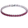 PSS Bracciale uomo donna tennis unisex in argento 925 con zirconi fucsia braccialetto argento925