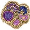 Generico spilla fiore per giacca abito lilla rosa viola fatta a mano ricamo perline regalino amica handmade