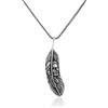 Jewellery Pit - Collana del capo indiano americano - Collana da motociclista in argento sterling, ciondolo gotico in argento per uomo con catena d'argento (55 cm)