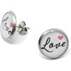 Generic Orecchini a lobo con scritta Love - orecchini San Valentino (Bianco)