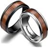 Ihanskio Personalizzato Anello per Le Coppie Blu della Banda del Modello Anelli all'Interno può Inciso Personalizzato Promessa di Nozze Anelli di Fidanzamento Argento 6-13# (Marrone, Can Custom)