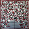 DORON ARTE QUADRO MODERNO ASTRATTO DIPINTO A MANO TELAIO GALLERY BORDI DIPINTI - ALBERO DELLA VITA 60x60x4 cm -RIF136