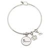 Handmade Bracciale bangle con chiusura a forma di cuore e scritta Princess