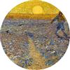 Handmade Calamite (o spille) Artistiche di forma circolare con celebri Opere d'Arte (Seminatore al tramonto, Van G0gh)