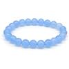 Generico Bracciale in Acquamarina Donna, Pietre Dure Naturali, Elastico 19 cm, Fatto a Mano
