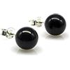 Generic Orecchino Argento 925 Onice Nero Perline 8 mm