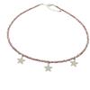 Generic Collana Girocollo Cristalli Bordeaux con Ciondoli a Forma di Stella