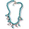 Chapeau Atelier Collana Decollete con Pasta di Turchese, Perle Barocche e Corallo Rosso