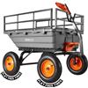 VEVOR Carrello Ribaltabile da Giardino in Polietilene da 680 kg, Carrello Rimorchio a Spinta da 1240 x 990 x 975 mm con Ruote e Maniglia Convertibile 2 in 1, per Piante Terra Attrezzi Lavori Giardino