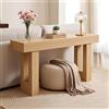 VEVOR Tavolino Console da Ingresso da 160 x 35 x 85 cm, Carico di 60 kg Rettangolare Stretto in Truciolato per Corridoio, Camera da Letto, Soggiorno, Tavolo Stretto Dietro Divano, Legno Naturale