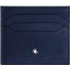 MONTBLANC | PELLETTERIA PORTACARTE 6 TASCHE IN PELLE, BLU E NERO, MEISTERSTÜCK, 221664