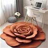 Generic Tappetino in peluche floreale e terra di diatomee, con visione 3D, a forma di fiore, adatto per camera da letto, cucina, bagno, divano, tavolino (arancione1, 80 x 80 cm)