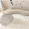 Rug-QJDDUP Tappeti Ovale,Geometric Line Design, light, Oval 80 x 120 cm, Tappeto Salotto Ingresso Cucina Corridoio, Lavabile in lavatrice, Antiscivolo,