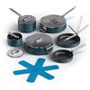 Joseph Joseph Space Batteria da Cucina 6 Pezzi, Pentole e Padelle Salvaspazio, Manici Pieghevoli Inox, Induzione e Forno, Rivestimento in Ceramica