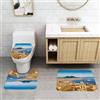 QRFASFZO Set Tappeti Bagno 3 Pezzi in Microfibra, Tappeti Assorbente Antiscivolo,L'affascinante paesaggio di Napoli, gli edifici storici e il porto trafficato,Tappetini Doccia