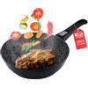 RESTO Padella profonda (diametro 26 h= 7,1 cm, diametro fondo 21,9 cm), padella wok in alluminio, antiaderente, manico rimovibile, fondo rinforzato, anche per induzione, resistente al forno