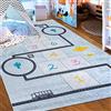 Mazovia Tappeto Salotto - Tapeto Stampato Pelo Corto - Morbido Tappeto Camera da Letto - Antiscivolo Tapeto EMMA - Tappeto Bambini Motivo Città e Via - Blu 140x200cm