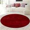 Teppich-Traum Tappeto Shaggy Flokati In Rosso, 120 Cm Rotondo