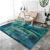Generic Tappeto per Soggiorno Impressionismo Ponte D'Acqua Consistenza Stampa Pelo Corto antiscivolo Antivegetativa lavabile Tappeto, Tappeti per Salotto Cameretta Bambino Verde Blu, 120 x 170 cm