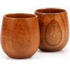 QINGLANG Set di 2 bicchieri da whisky in legno da 250 ml, bicchieri da whisky, bourbon, vintage, in legno, regalo per uomo e papà
