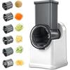 TEK ONE Tecnologia Affettatrice Elettrica Multifunzione 70W 6 Lame Intercambiabili | Grattugia Verdure Julienne Formaggio | Taglio Automatico Compatta Cucina