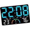 Wswqop Orologio Da Parete a LED con Ampio Display a LED, Timer Elettronico per Camera Da Letto, Ufficio E Adulti, Blu