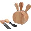 BESPORTBLE Set Coltelli Acciaio Inossidabile per Formaggio con Manico in Legno Affilato e Blocco in Quercia e Feste per Degustazioni di Vino