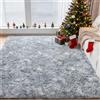 ANJIAJIE Tappeto Peloso Soggiorno 130 x 190 cm Morbido Soffice Antiscivolo Tappeto Salotto Moderno Pelo per Soggiorno e Camera da Letto, Grigio Chiaro