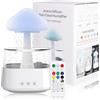 Tissting Umidificatore Cloud Rain da 450 ml,Umidificatore a Nuvola di Pioggia 7 Colori di Luci Sonore e 3 Modalità Luce Notte Aromaterapia Olio Essenziale Diffusore per Casa,Ufficio Camera dei Bambini(Bianco)