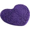 Tubayia Tappetino a forma di cuore, tappetino da bagno, tappeto da bagno, tappeto da bagno per bagno, cucina, soggiorno (viola, 60x70cm)