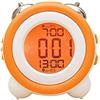 Zoegneer Elegante sveglia digitale con display a LED, per camera da letto e soggiorno, orologio digitale ad anello, grande sveglia, decorazione per la casa (arancione)