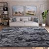 XUEDNGM Tappeto Morbido e Soffice Tappeto Peloso 330 x 350 cm Lavabile Fino a 30 Gradi, Unicolore, Antiscivolo, Morbido Tappeti Soggiorno Tappetino a Pelo Lungo Rettangolo, Grigio Scuro