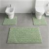 SUSANNA HOME DESIGN Set 3 Tappeti per Bagno Salvia Antiscivolo Super Assorbenti in Ciniglia - Parure Tappetino Doccia o Vasca, Tappeto Bidet, Tappeto WC, OEKO-TEX