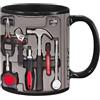Yonuaret Cassetta degli attrezzi meccanica, set di, cassetta degli attrezzi meccanica, da caffè, da tè in ceramica nera, originale con manico, per ingegneri, uomini, lui, papà