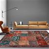 Rururug Tappeto Salotto Moderno Morbido Antiscivolo Pelo Corto Tappeti Mosaico quadrato geometrico marrone rossiccio scuro corridoio della camera da letto del soggiorno tappeti soggiorno 180 x 180 cm