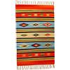 SpazioTessile - Tappeto Salotto, Cucina, Camera da Letto, Soggiorno, Ingresso Interno 100% Cotone Kilim, Stuoia Etnica Indiana Pelo Corto e Frange, Lavabile in Lavatrice, 60x280cm, Disegno F