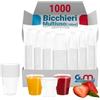 G.M. DISTRIBUZIONE 1000 Bicchieri da 100 Ml Trasparenti in PS Riutilizzabile, Lavabili, Per Caffè, Liquori, Amari, Vino, Superalcolici, Bicchieri Multiuso per Bar e Lounge Bar
