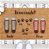 NANNUK Baby creations Zerbino personalizzato per l'ingresso di casa | Personalizza il tuo Zerbino con i tuoi cani o gatti | 70 x 40 cm | zerbini originali e divertenti | coppia + 3 animali